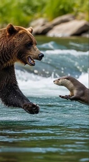 Bear vs River Otter: The Funniest Chase Ever!