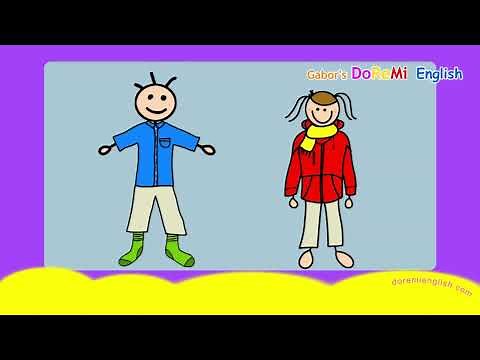 Clothes song | Vocabulary song | Gabor's DoReMi English songs | Who's wearing blue?