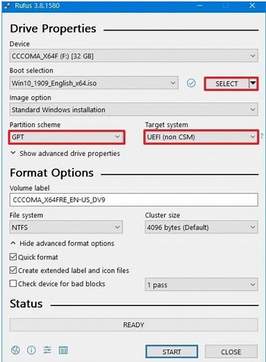 PowerEdge: Install Windows Server 2016 or 2019 on PE T40 with USB drive