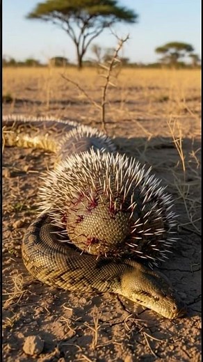 🐍 Python's Fatal Mistake! Porcupine Defense vs. The Swallower