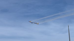 The Hooligans Flight Team performing the Missing Man Formation during the 2022 Lost Boat Ceremony. | USS Silversides Submarine Museum
