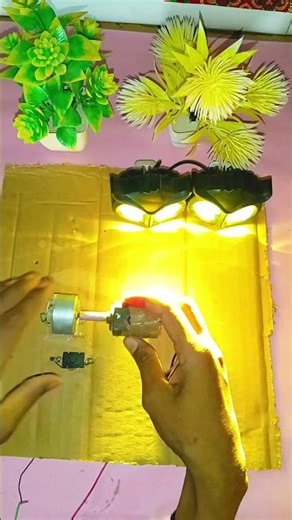 DIY Dual LED Fog Light with DC Motor 🔥 | Homemade Mini Project