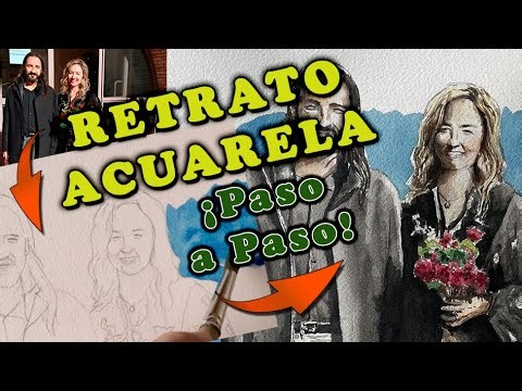 Pintando un retrato en acuarela.