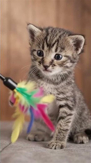 🐱 Cute Tabby Kitten Plays and Falls Asleep
