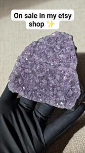 Amethyst on sale now, link in comments #amethyst #amethystring #amethystcrystal #amethystcluster #amethystgeode #crystals #crystalshop #crystal #crystalgems | Art by Tish