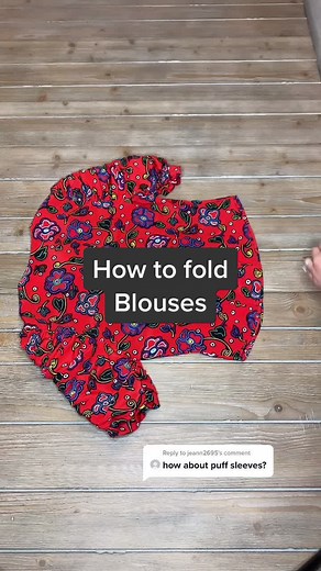 Reply to @jeann2695 How to fold blouses #blouses #foldinglaundry #lifehacks360 #laundrytok