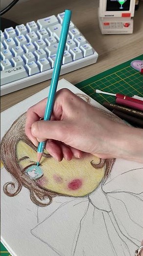 Comment je dessine aux crayons de couleurs(˶˃𐃷˂˶) #artiste #dessin #tutorial #crayondecouleur