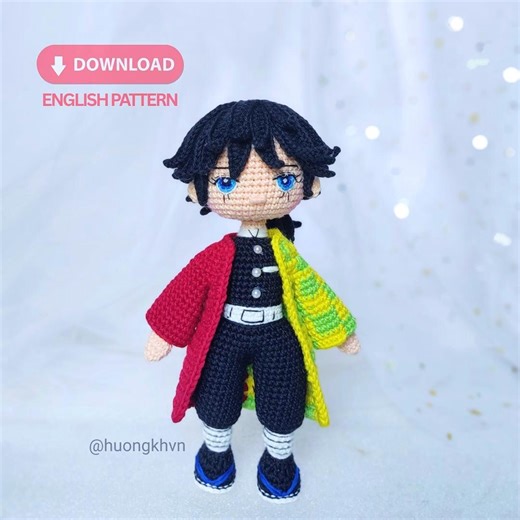 Giyu Crochet Pattern, Demon Slayer Amigurumi PDF, Anime Doll Crochet Tutorial, Kimetsu No Yaiba Plushie, Step by Step DIY Pattern - Etsy