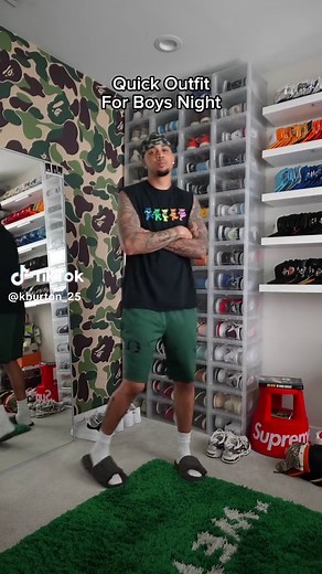 Quick outfit for Boys Night out. 🔥 or 👎🏽? #kburton #streetwear #outfit #outfitinspo #outfitideas #jordan1 #cargopants #sneakers