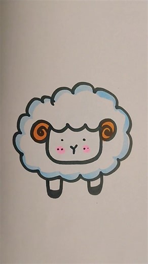 Easy sheep 🐑 drawing step by step #art #trendingreels #viral