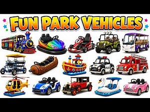 🎠 Park Vehicles and Rides for Kids | Learn Fun Ride Names with Sounds | Educational Video