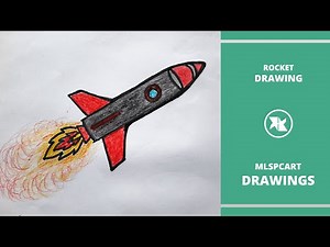 How to Draw a Rocket | Easy Rocket Step by Step Drawing for kids | Cartoon Rocket Drawing
