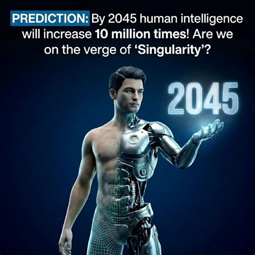 Atomio Story on Instagram: "Are you ready for a new world? Renowned futurist and computer scientist Ray Kurzweil claims that within the next 19 years—around 2045—human intelligence will increase by a million times! He calls this pivotal moment the "Singularity," a time when human and artificial intelligence will merge seamlessly into one. According to Kurzweil, this seemingly impossible feat will be achieved through nanobot technology, which will directly connect our brains to computer interface