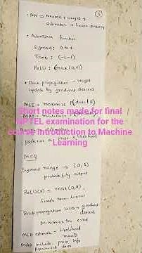 Introduction to Machine Learning|NPTEl final exam preparation 2025