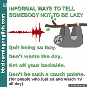 13K views · 412 reactions | Do you have a #lazy flatmate who leaves their dirty dishes in the kitchen sink? Are your grown up children just laying around while you do all the housework? Here are some phrases you can use to tell them not to be so lazy! #learnenglish #vocabulary | BBC Learning English | Facebook