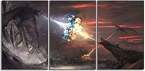 DOLUDO Home Decor 3 Piece Canvas Prints Poster Wall Art Painting For Living Room Bedroom With Inner Frame