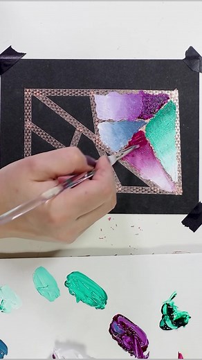 Come for the gradient, stay for the tape peel #gouache #painting | Josie Lewis Art