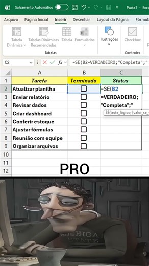 Como o PRO monta um controle eficiente no Excel usando atalhos e fórmula