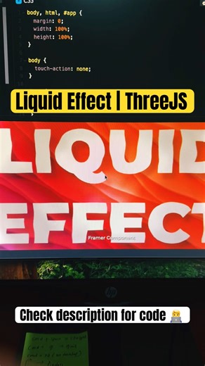 Liquid Effect | ThreeJS #htmlcss #shorts
