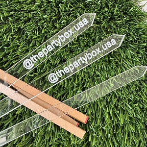 Personalized Cake Topper Sticks: Engraved Clear Acrylic, 7" (set of 20) - Etsy