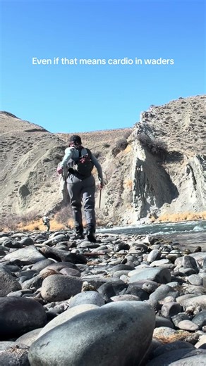 Running + waders + rocks = more difficult than you think #fishing #trout #flyfishing #flyfish #fish