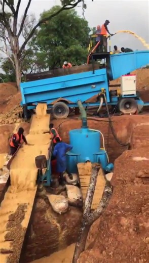 Gold washing plant with trommel sceen, gold concentrator, and sluice #goldwashplant #alluvialgold #placergold #africagold #goldminingproject #foryou