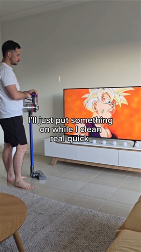 Just one episode then il clean..#dragonballz #funny #meme #cleaning #anime