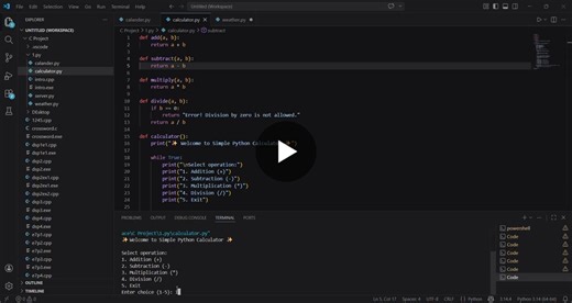 #python #calculator #programmingbasics #studentdeveloper #techskills #codingjourney #pythonprojects #internshipexperience #buildinpublic #developerlife | Anushka Sengupta