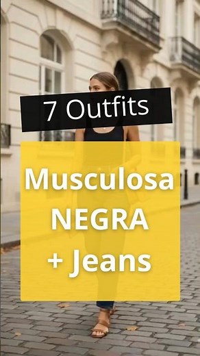 7 formas de combinar tu musculosa Negra con jeans #moda #estilo #fashion #outfit