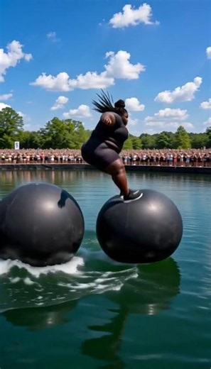 She Cleared 3 Monster Balls And Climbed 😳 #MonsterBall #SinkingSteps #ExtremeChallenge #USAReels