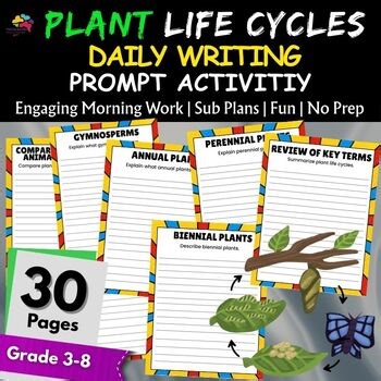 Plant Life Cycles Writing Prompt Spring Science Activities 4th,5th,6th,7th,8th