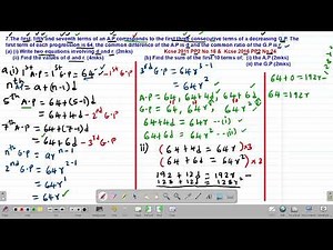 MATH: FORM 3: SEQUENCES AND SERIES (G.P): LESSON 12 (KCSE 2011 PP2 NO.18 & KCSE 2016 PP2 NO.24)