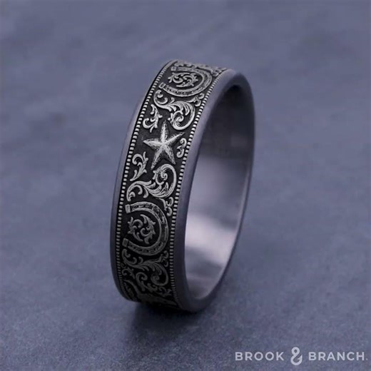CFTBP6475866GTAW - 7.5mm Western Script Patterned Ring