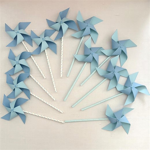Retro blue pinwheels: Here comes the son, First trip around the sun, First birthday pinwheels, Baby showers