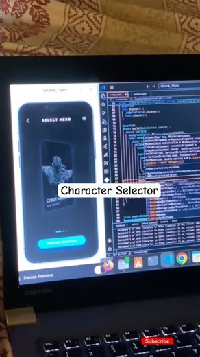 Build Game character selection screen using Flutter #flutter #appdevelopment #flutterdev #flutterio