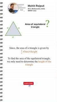 Area Of Equilateral Triangle proof