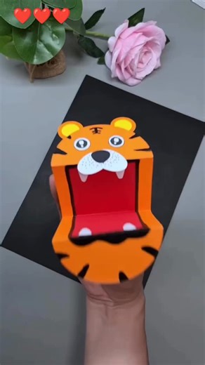 Crafts Corner on Instagram: "This roaring tiger puppet is ready to pounce… straight into playtime! Perfect for storytelling, giggles, and a little jungle drama at home. Make one with the kids and let the puppet adventures begin! Save this idea for your next craft day. #diy #craftideas #parenting #familyfun #kidsart #kid"