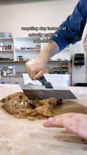 THIS takes up an entire afternoon 💀#greenware #recyclingclay #ceramicist#wheelthrown #wedging #satisfying #slime #wetclay #slip #pottery #potteryvid