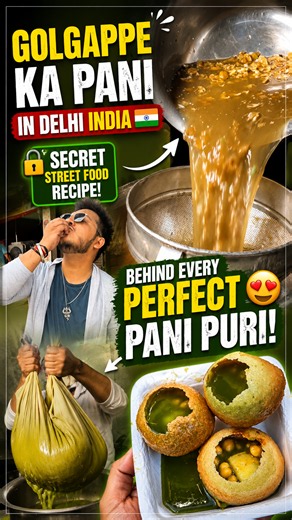 Golgappe ka pani in Delhi India 🇮🇳 secret street food recipe behind every perfect pani puri