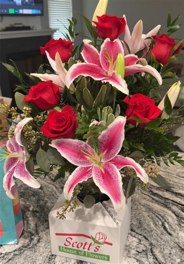 This was such a hard surprise to keep secret, but it worked and was so worth it! @ScottsFlowersElgin @Dollar General @Dr Pepper #birthday #flowers #surprisegift #caketok #baking