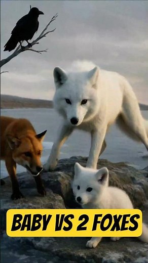 Baby Arctic Fox vs Red Fox Attack - Mother's Fierce Protection