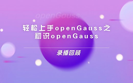 轻松上手openGauss之初识openGauss