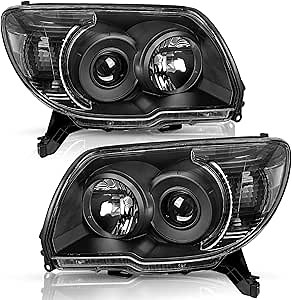 Fits For 2006 2007 2008 2009 Toyota 4Runner Projector Headlights Replacement Headlight Assembly Factory Headlamp, Black Housing with Clear Reflector