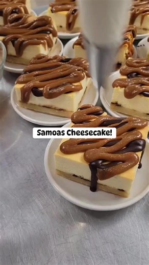 Jenn's Java on Instagram: "Caramel, Chocolate, Coconut… Heaven. Make sure you stop in for a sweet treat today to get over the “hump” 🤩 #Samoas #cheesecake #manitowoc"