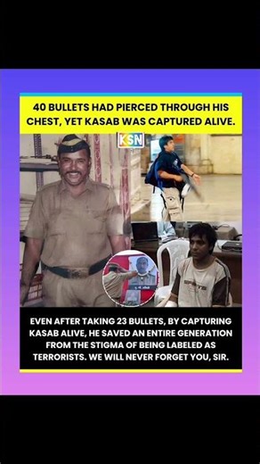 He faced bullets but never stepped back.Tukaram Omble the hero made the truth of 26/11 undeniable.🇮🇳