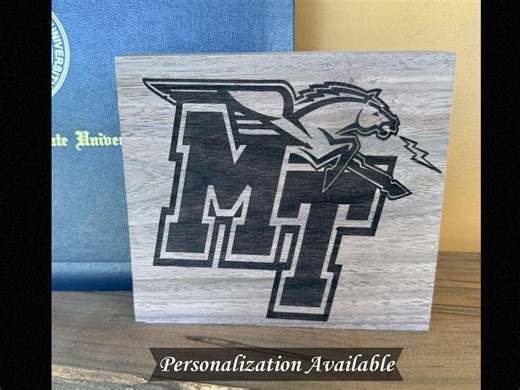 MTSU Decor | Optional Personalization | MTSU Graduation Gift | MTSU Alumni Gift | Middle Tennessee State University - Etsy