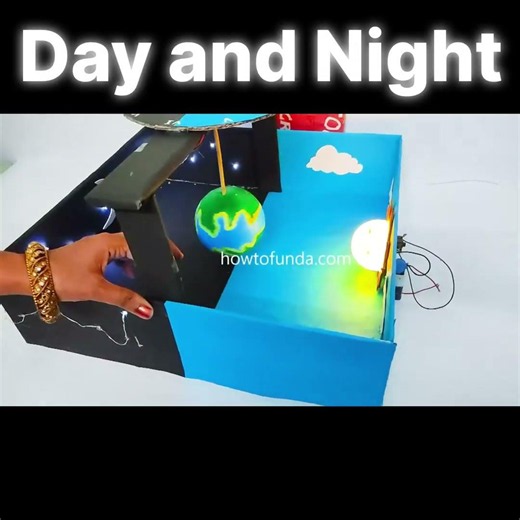 day and night working model for science project exhibition - diy - howtofunda - shorts