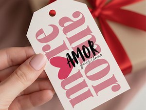 Valentine’s Day Printable Gift Tag, Amor Design, Digital Download - Etsy UK