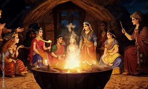 Engaging storytelling of ancient myths and legends, with animated visuals and dramatic narration, 4K hyperrealistic video.