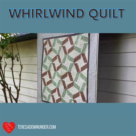 Whirlwind is a quick and uncomplicated quilt design, specifically designed with beginners in mind. This pattern provides you with the traditional templates needed to create the quilt. Get the details and pattern: https://teresadownunder.com/2017/01/13/whirlwind-quilt-pattern-pdf-download/ | TeresaDownUnder